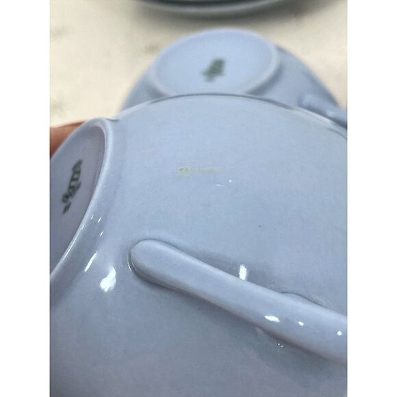 Vintage Swiss Langenthal cups & saucers, Robin egg blue porcelain, coffee for 2 - Picture 10 of 10